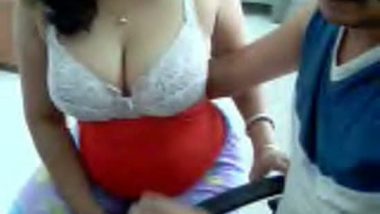 Big tits fondled arousing masked aunty