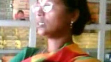 Satin Saree Aunty