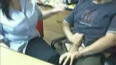 Indian sexy office girl with her boss in cabin room