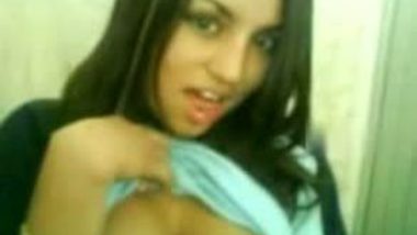 cute college babe showing her big boobs