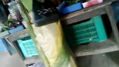 SATIN SAREE AUNTY BACK