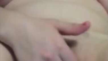 Horny MILF with big natural tits masturbates