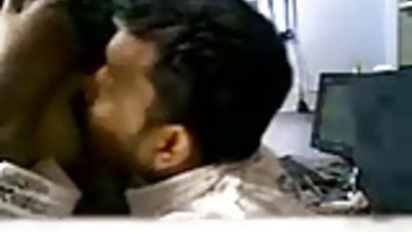 Indian shop owner sucks his staff big tits