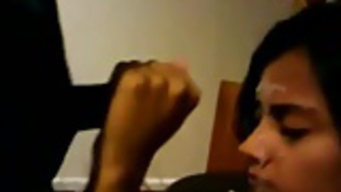 sexy Indian girlfriend takes a facial