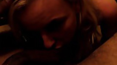 Blonde girl sucks Indian guys cock