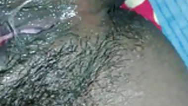college girl self fingering her hairy pussy