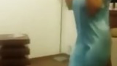 Indian or Arab girl with perfect tits dances and jumps