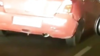 Indian Hot Sex in the Backseat of Car on highway