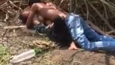 Village teen having outdoor sex in a sugarcane field