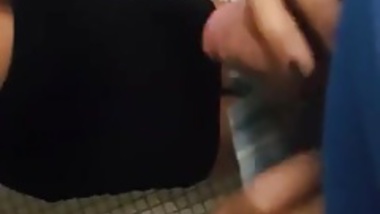 Paki blows white cock in the bathroom