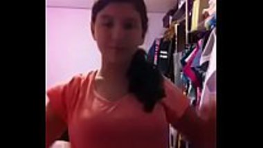 Indian school girl flaunting her big breasts