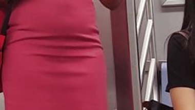 Cute indian on train short skirt