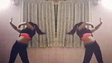 Hot girl with big boobs dance