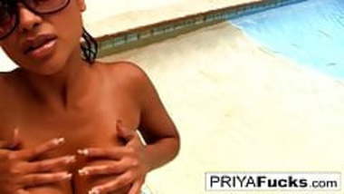 Hot summer day in the pool with a sexy Indian pornstar