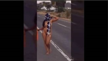 Sexy Marwadi Girl Pinky Walking Naked On Road