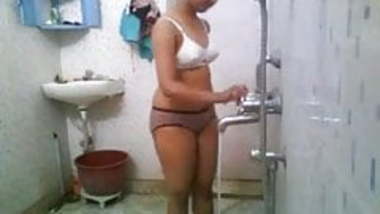 Indian girl bathing nude