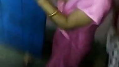 Indian wife sexy dance in a satin night gown