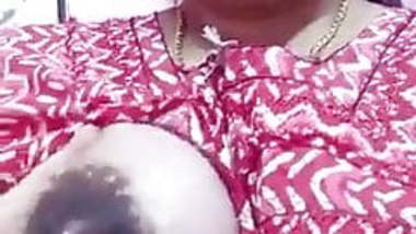 Indian milf with huge lactating breasts