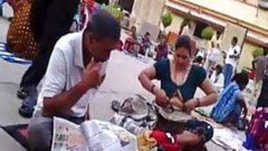 Aunty Boobs Show in Crowd Changing